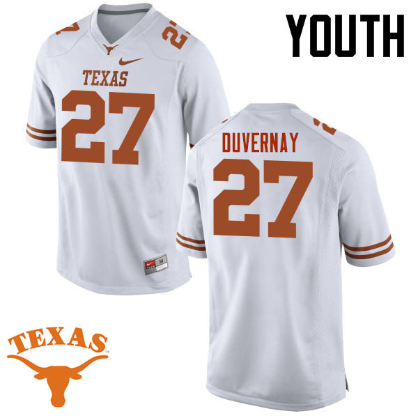 Youth #27 Donovan Duvernay Texas Longhorns College Football Jerseys-White